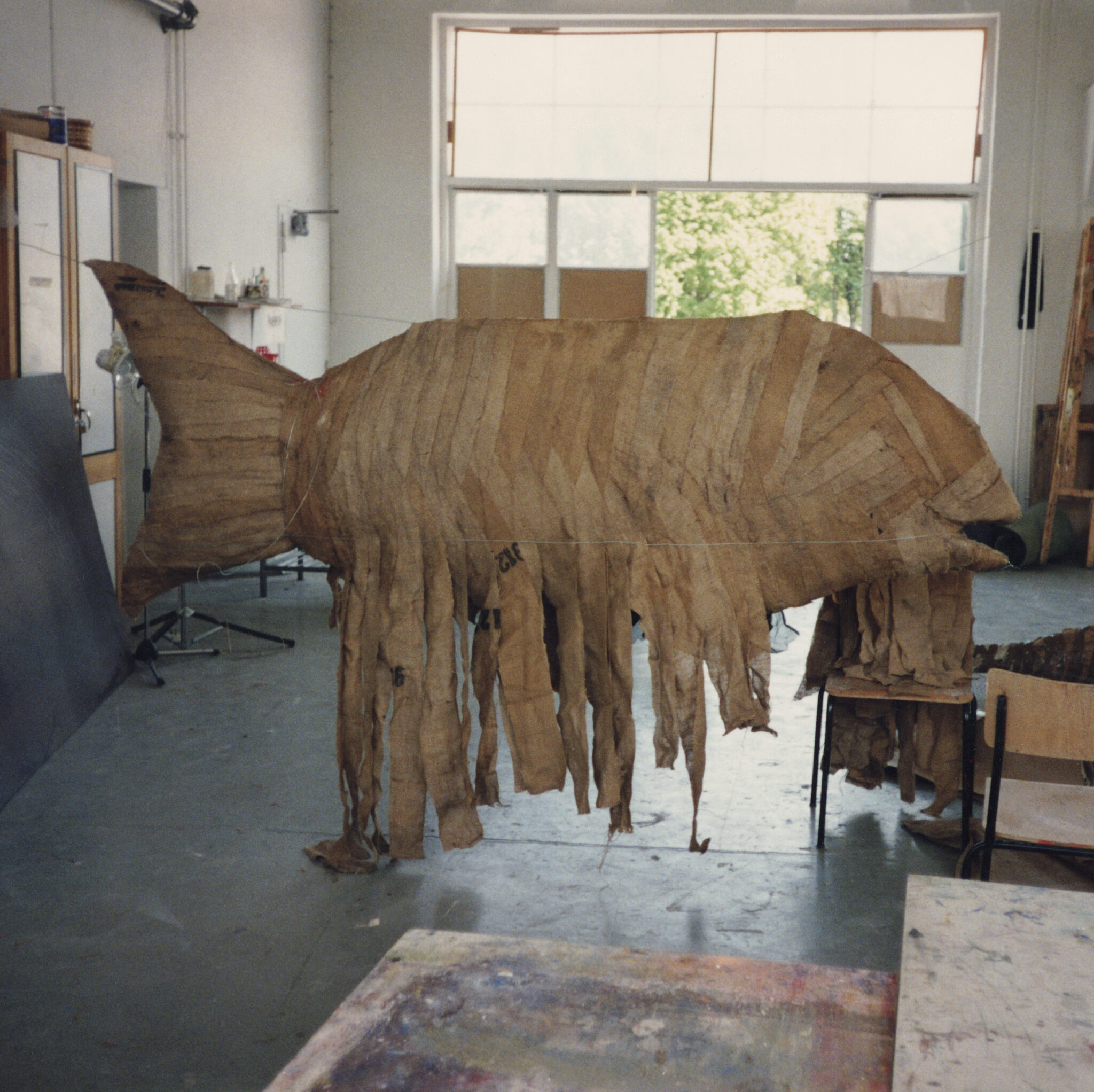 Irina Nakhova, Discovery, process view, fabric on wire armature, 1993