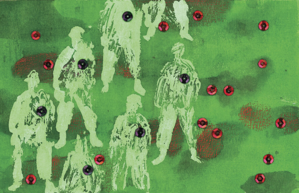 Irina Nakhova, Direct Volley No. 1, pigmented inkjet on fabric, 2002