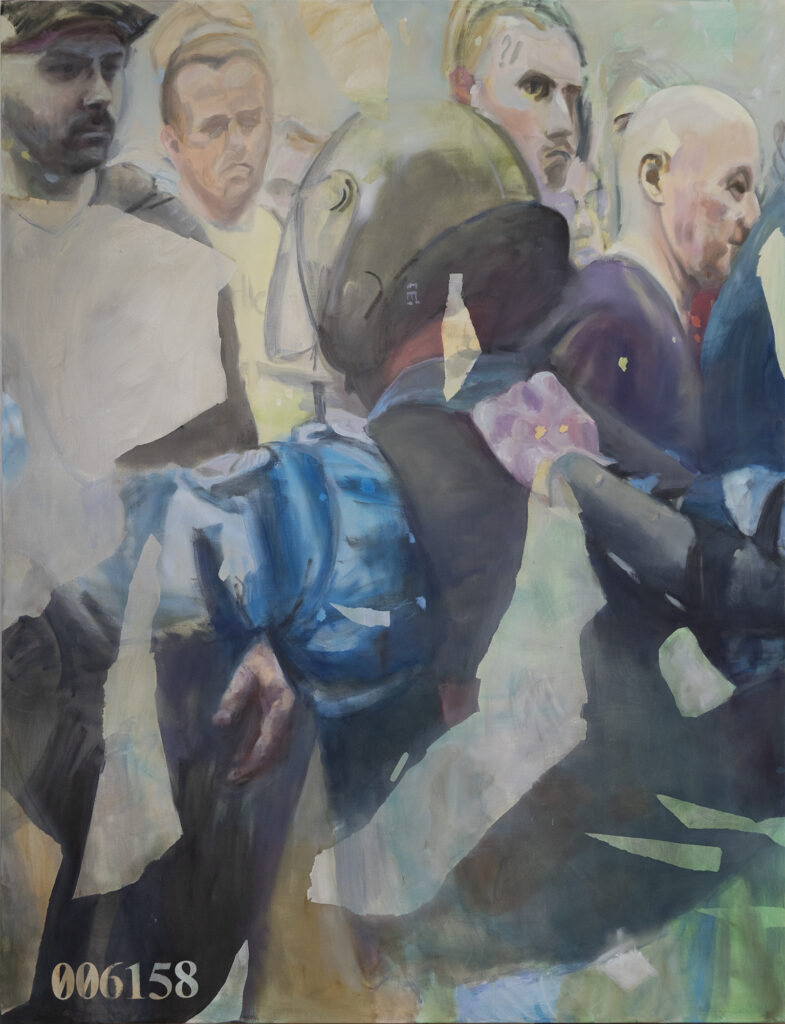 Irina Nakhova, Caterpillar 1, oil and acrylic on canvas, one in a series of 5, 173 cm x 223cm, 88" x 68", 2020