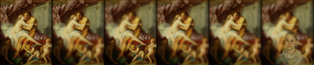 Irina Nakhova, Gaze - Boucher, sequence of video stills, 2016